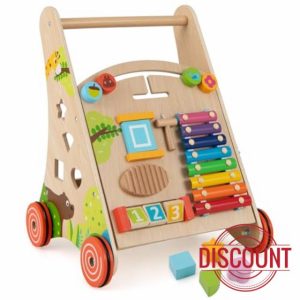 COSTWAY Wooden Baby Walker