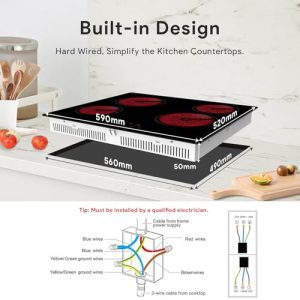 Built-in 4 Zone Electric Hob 60cm with Touch Control