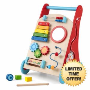 COSTWAY Wooden Baby Walker