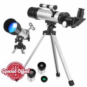 DOITOOL Refractor Telescope for Beginners Adjustable Tripod Astronomy Telescope for Stargazing and Exploring Planets F36050M Space Telescope for and Adults