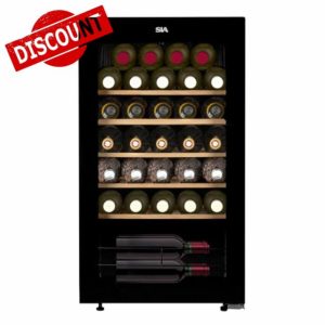 SIA HSWC90BL/G Freestanding Under Counter 90L Wine Cooler Fridge
