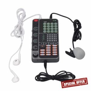 Live Sound Card Voice Disguiser with DJ Controller for Singing Online Gaming