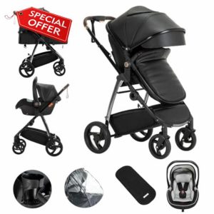 Kakbgee Leather 3 in 1 Pushchair Travel System