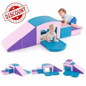 COSTWAY 6 Piece Kids Climb and Crawl Foam Play Set