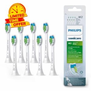Philips Sonicare Original W2 Optimal White Standard Sonic Toothbrush Heads - 8 Pack in White (Model HX6068/12)