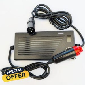 In Car Smart Battery Charger 24v – 12v 3a for Charging Mobility Scooters on the go