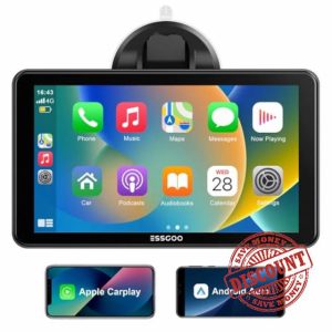 ESSGOO 7 Inch Wireless CarPlay & Android Auto Display