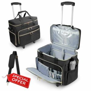 SUNDOY Rolling Teacher Tote Bag with Detachable Trolley – Spacious & Durable Teacher Bag with Expandable File Compartment
