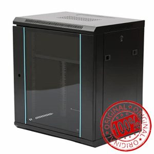 MDAfwecsa 12U Wall Mount Server Cabinet 450mm Deep 19" Network Rack - Heavy Duty Cold-Rolled Steel & Tempered Glass Lockable Ventilated Data Enclosure with Removable Panels for Comms/AV Equipme