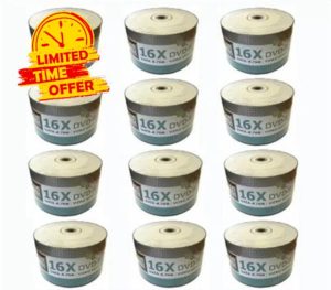 Ritek/Arita DVD-R 16x Discs Data 4.7GB Video 120 Mins White Full Face Inkjet Printable 600 - Full Box