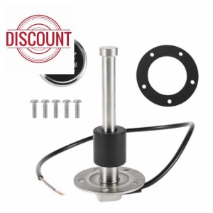 INFINAUTO Fuel Sending Unit and Gauge Kit 130mm Length Boat Fuel Sending Unit Marine Fuel Sender Unit Metal Black Silver Tone 240-33 Ohm