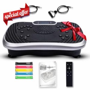 WeightWorld Vibration Plate Exercise Machine - 5 Muscle Stimulating Program Modes - 2 Built-in Bluetooth Speaker