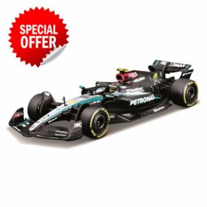Bburago F1 Formula 1 MERCEDES AMG W15 (2024) WITH HELMET- HAMILTON - 1:43 Scale - Incredibly Detailed Die-Cast Replica Collectible Race Car Model