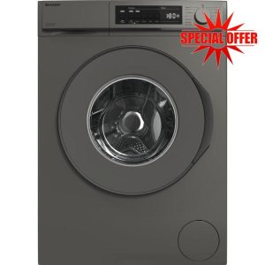 Sharp ES-NFB814BANA-EN 8kg Washing Machine with 1400 rpm - Matte Dark Grey - A Rated            [Energy Class A]