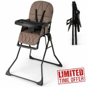 COSTWAY Foldable Highchair for Babies and Toddlers