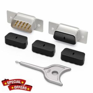 WXZRLIU 20Pcs DB9 Connector Lock with 1Keys，Serial Rs232 Vga Port Blocker