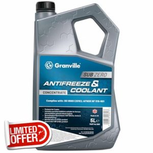 Granville Sub-Zero Blue Antifreeze & Summer Coolant – 5L | Monoethylene Glycol-Based Anti-Freeze Engine Coolant | 2-Year Protection – Suitable for Aluminium Engines | BS: 6580:2010 Standard