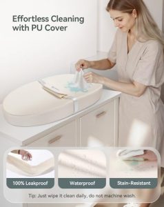 Anti-Roll and Anti-Slip Diaper Chang Mat with Safety Straps