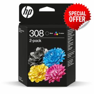 HP 308 black & Colour Ink Cartridge Combo Pack For HP Envy 6122e 6532e 6520e 6132e 6530e 6120e 6110e 6558e 6110e 6130e All-in-One Printers