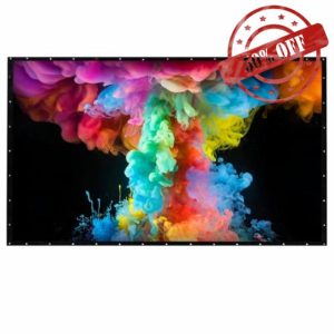 INMOZATA Foldable Projector Screen 72 Inch/159x86cm Wall & Ceiling Projector Screen with PVC Black Backing