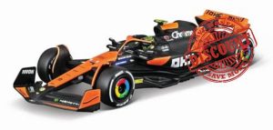 Bburago F1 Formula 1 MCLAREN MCL38 (2024) WITH HELMET - NORRIS - 1:43 Scale - Incredibly Detailed Die-Cast Replica Collectible Race Car Model