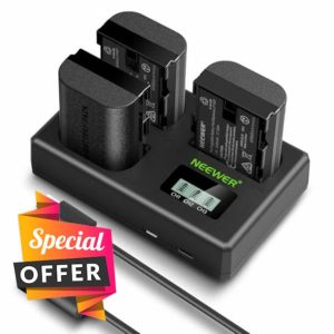 Neewer 3 Pack 2400mAh LP-E6P/LP-E6NH/LP-E6N Replacement Battery & USB Triple Charger
