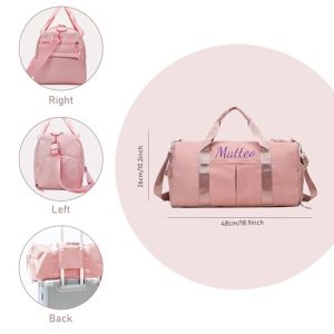 Embroidered Travel Bag with Trolley Sleeve