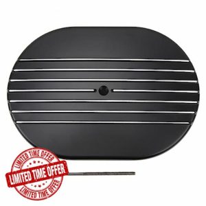 12in Air Cleaner Filter Oval Half Finned Engine Air Cleaner Replacement for Black