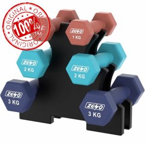 ZENO Dumbbells Set | Dumbbells Set Women | Weights Dumbbells Set | Anti-Slip Dumbbells | Sweat Resistant Weights for Women | 1KG Dumbbells Pair