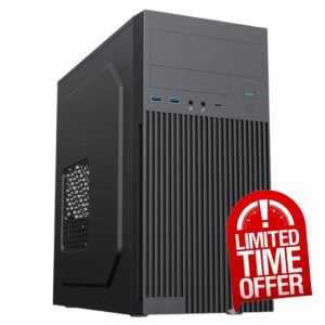 CiT Mentor Micro-ATX Office Business PC Case With USB Type C & 80mm Black Rear Fan Included