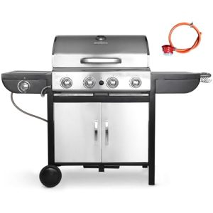 Chrome Iron Grid with Side Burner and Warming Rack