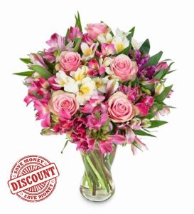 Peruvian Lily & Rose - Fresh Flowers - Birthday