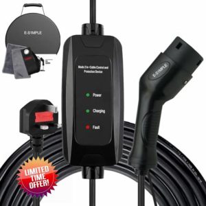 E-S1mple EV Charger Cable Type 2 to 3 Pin Plug [ 7.5M