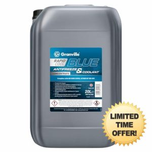 Granville Rapid Cool Blue Antifreeze & Coolant – 20L | Engine Coolant Long Engine Protection | Monoethylene Glycol-Based Coolant | BS: 6580:2010 Compliant | Aluminium Engine Safe Anti-Freeze