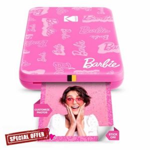 KODAK Barbie x Step Slim Wireless Instant Portable Photo Mobile Printer – Full Color Prints in Zink 2x3” Sticky-Backed Photos from iOS & Android Devices via Bluetooth in the App – Signature Style