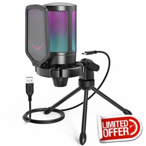 FIFINE Gaming USB Microphone for PC PS5