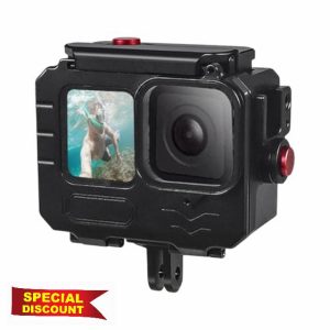263FT/80M Aluminum Alloy Waterproof Case for Go Pro Hero13/Hero12/Hero11/Hero10/Hero9 Black