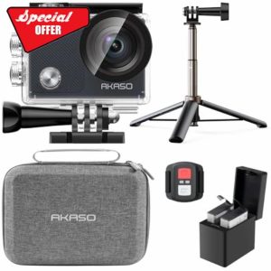 AKASO V50 X Action Camera Selfie Stick Bundle - Includes V50 X 4K Underwater Camera