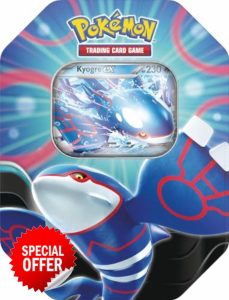 Pokémon TCG: Azure Legends Tin – Kyogre ex (4 Booster Packs & 1 Foil Promo Card)