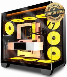 ANSAITE PC CASE ATX 6 PWM ARGB Fans Pre-Installed