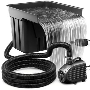 Complete Filtration System Garden Waterfall Feature | Stainless Steel Plant Shelf