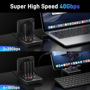 4-Bay NVMe SSD Cloner with Foldable Cooling Fan