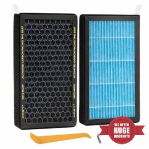 2 Pack Tesla Model 3 Model Y Air Filter with Activated Carbon Cabin HEPA Air Filter Replacement (2016-2023)
