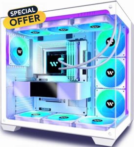 ANSAITE PC CASE ATX 6 PWM ARGB Fans Pre-Installed