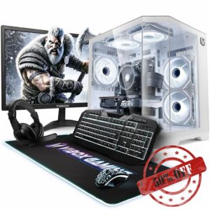 Vibox V-292 Gaming PC Bundle • AMD Ryzen 5 5500 4.2GHz • Nvidia RTX 3060 12GB • 16GB RAM • 1TB SSD • Windows 11 • 24" Monitor • WiFi