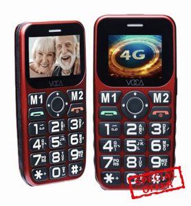 VOCA Big Button 4G Phone for Seniors Elderly | Unlocked 4G LTE | Amplified Volume | SOS Button | Speed Dial | Big Display Number | Big Button | Long Lasting | V141 (Red)