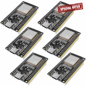 6 Pack ESP32 Board ESP32-32S WROOM Module CP2012 USB C 38Pin WiFi+Blue Tooth Type-C Interface ESP32-DevKitC-32 Development Board STA/AP/STA+AP