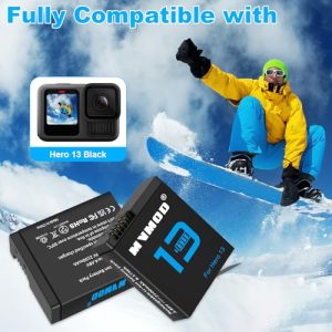 3.89V Replacement Batteries for Hero 13 Action Camera Battery with Type-C Cable (3-Pack)