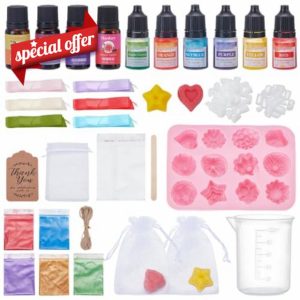WEBEEDY 66 Pcs DIY Floral Soap Making Kit Complete Handmade Flower Soap Making Supplies with Soap Base