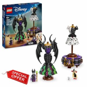 LEGO Disney Maleficent's and Cruella De Vil's Dresses - Building Toy for 9+ Year Old Girls & Boys - incl. a Customisable Display Stand